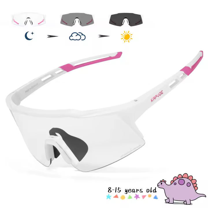 Gafas de Sol Photochromicas Kapvoe para Niños Gafas de Ciclismo Moda Protección de Bicicleta al Aire Libre Material de Lentes Plásticos y Marco TR - 1