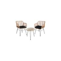 Conjunto de Jardín Exterior de Ratán Muebles para 4 Personas Terraza con Mesa de Vidrio - details 6