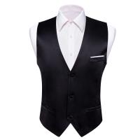 Chaleco de seda para hombre, 30 colores, liso, negro, azul, verde, rojo, Pik Gold Champain, chaleco ajustado de satén morado, Tops para hombre - details 52