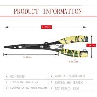 Alicates de pesca de corte de línea multifuncionales con mango de goma, alicates de Boca de pescado, gancho antideslizante, abrazadera de labio de agarre de pescado de acero inoxidable - details 0