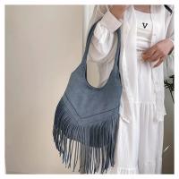 Bolso grande de viento para mujer, bolsa de hombro de cuero abrasivo con flecos, a la moda, Europa y Estados Unidos, 2025 - details 14