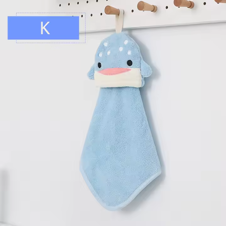 Animal grueso de secado rápido Coral terciopelo colgante niños Toalla de ducha Toalla de mano suministros de cocina paño de limpieza Toalla de microfibra - 1