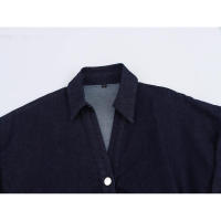BUNO-Falda vaquera de manga corta plisada para mujer, vestido largo ajustado de color liso, 2025, vestido vaquero para mujer, vestidos largos informales para primavera y verano, nueva moda 2021, ropa de calle de manga corta fruncida, vestido Midi - details 3