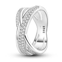 Anillo de plata de ley con circonita cúbica y cielo estrellado geométrico - details 18