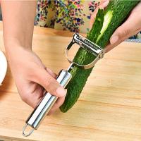 Pelador de frutas y verduras de doble cabezal, rallador multifunción de acero inoxidable, accesorio de cocina, pepino en juliana, patata y zanahoria - details 1