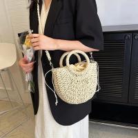 Bolso de hombro hueco de gran capacidad de verano de playa de vid de media luna hecho a mano para mujer - details 19
