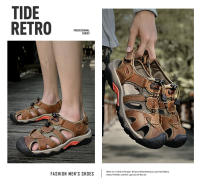 Gran tamaño Baotou sandalias casuales de cuero de playa para hombres sandalias de hombre de cuero de trazabilidad transpirable al aire libre de verano - details 1