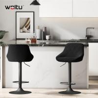 2X Taburete de Bar con Respaldo Terciopelo Taburetes Alto Cocina Regulable en Altura Taburete Giratorio Sillas Bar Taburete de Escritorio Negro BH219sz-2 - details 1