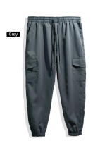 Pantalones de hombre de talla grande para las cuatro estaciones con múltiples bolsillos, diseñados en tejido de sarga, ideales para salidas informales. - details 19