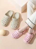 Sandalias De Verano Para Mujer 2024 Pantuflas Impermeables Con Gran Dedo Y Agujeros Zapatillas De Playa Exterior Cerradura Pull on Material EVA Plataforma Sin Tacón Estilo Conciso - details 0