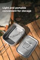 Tiartisan - Placa fría de titanio de una sola capa, 800 ml, utilizada para acampar al aire libre, liviana, portátil, con mango plegable, para alimentos - details 7