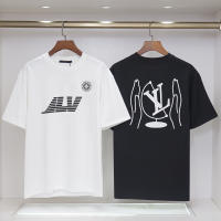 Camiseta Deportiva de Algodón Puro para Hombres Cuello Redondo, Estampado de Logo Delantero, Estilo Básico Casual para el Verano - details 9