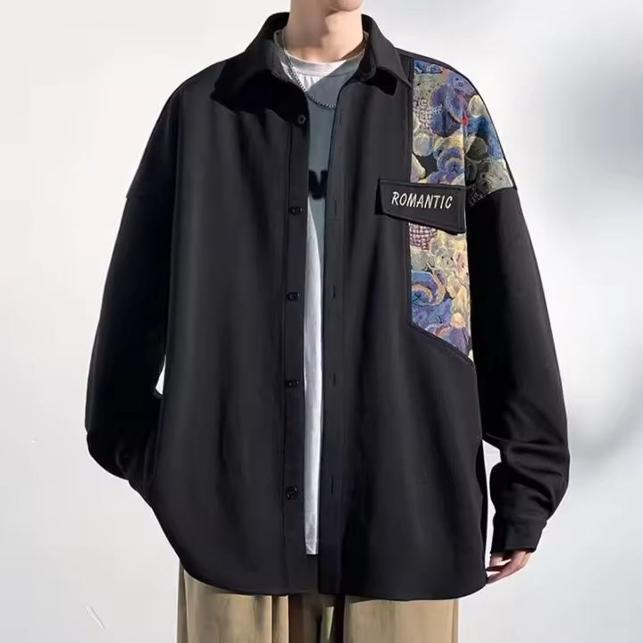 Camisa de Manga Larga para Hombres Otoño 2024 Moda Casual con Estilo de Oso - 1