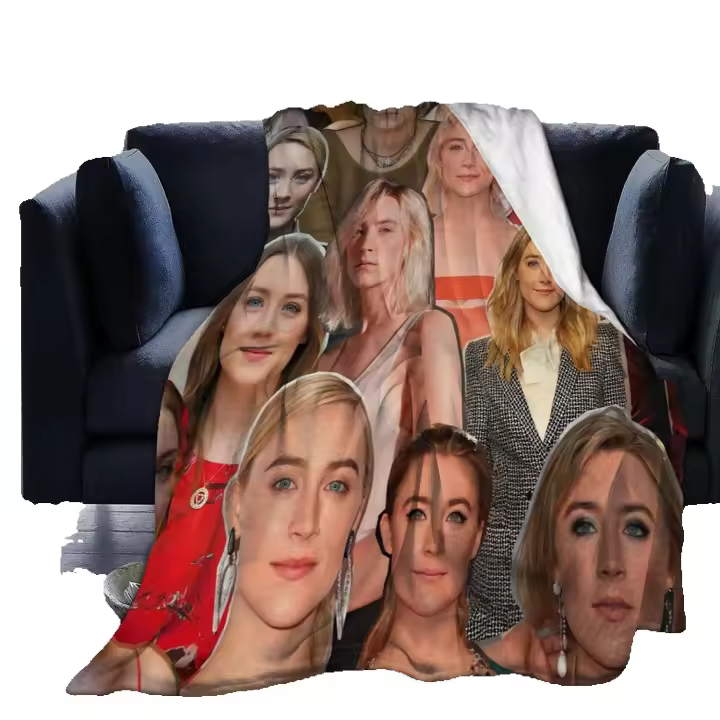 Manta de Peluche Suave y Cómoda Saoirse Ronan para Sofá Cama Oficina Rodilla de Coche Senderismo Cubierta de Lana Cálida para Todas las Estaciones Producto Recomendado para Hogar Viaje Camping - 1