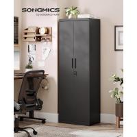 Armario de Garaje de 5 Estantes con 2 Puertas, Armario de Oficina, 40 x 80 x 180 cm, 1 Cerradura, Estantes Ajustables, Gabinete de Metal, Gris Mate OMC015G01 - details 18