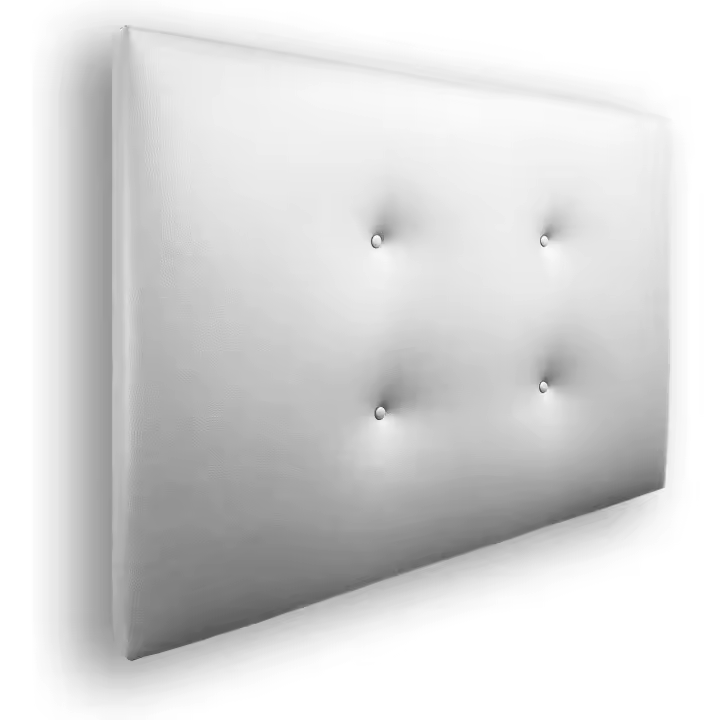 Estructura de Madera, Tapizado en Polipiel Blanco, Diseño Moderno con Botones, Fácil Instalación - Polipiel Blanco, 145 cm - 1
