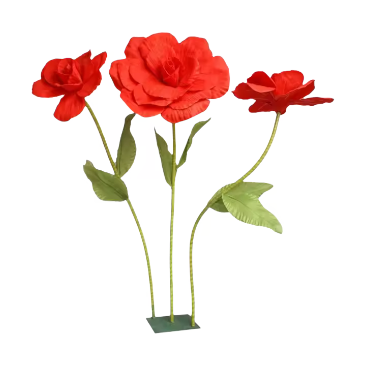 Rosa De Poliéster Gigante 30CM Flores Simulaciónrama Para Decoración De Boda Fondo De Escenario Fiesta Jardín Muralla Carretera - 1
