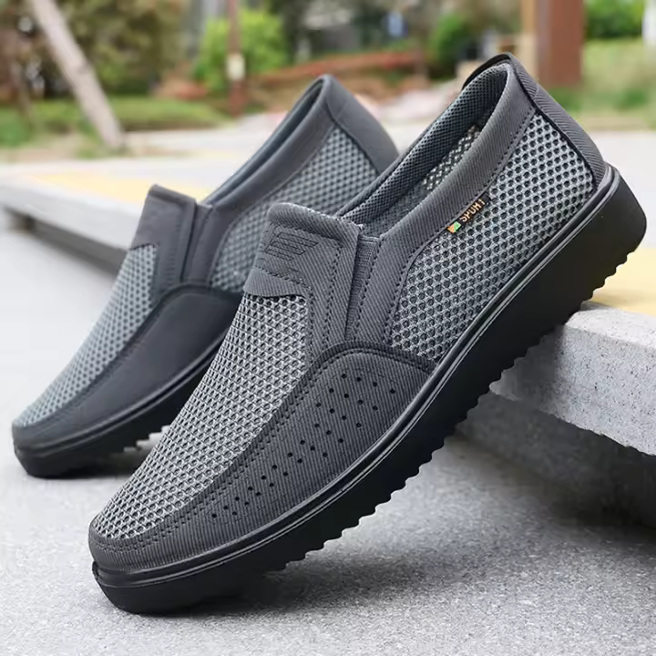 Zapatillas Deportivas Ligeras para Hombre Sin Cordones, Transpirables, Adecuadas para Caminar al Aire Libre, Pesca, Parque y Ejercicio Material de Microfibra, Cuero, Suela de Goma - 1