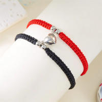 2 unids/set corazón romántico magnético atraer pareja para Mujeres Hombres moda cuerda trenzada pulsera a juego joyería de amistad - details 22