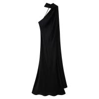 BUNO-Vestido de fiesta con cinta de raso y cuello Halter para mujer, vestidos elegantes sin espalda y con hombros descubiertos, batas lisas para primavera 2025 - details 30