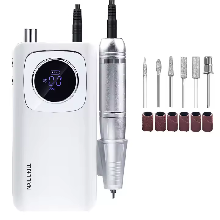 Taladro de uñas eléctrico, taladro de uñas portátil 45000 RPM, kit de lima de uñas eléctrica recargable, lima de uñas eléctrica inalámbrica para acrílico, manicura y pedicura - uso en salón y hogar - 1