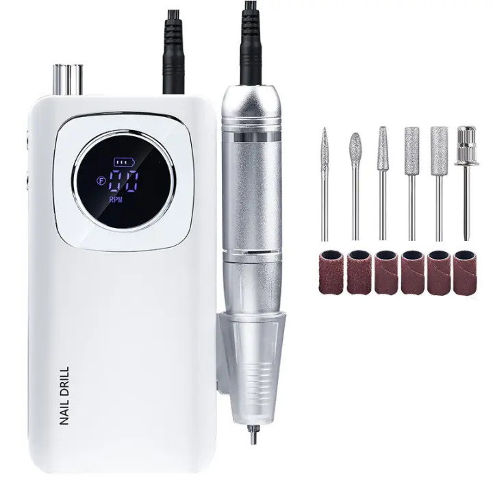 Taladro de uñas eléctrico, taladro de uñas portátil 45000 RPM, kit de lima de uñas eléctrica recargable, lima de uñas eléctrica inalámbrica para acrílico, manicura y pedicura - uso en salón y hogar - 1