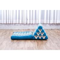Cómodo Colchón De Suelo con Cojín De Lectura, Futón Japonés, Cama Plegable O Esterilla De Masaje Tailandés, 170 x 53 cm, Azul Claro - details 360