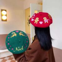 Para mujer boina sombrero decoración moda ciervo pan de jengibre hombre patrón artista gorros sombreros para Navidad - details 10