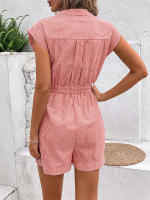 Mono de verano a rayas para mujer, mono de manga corta, pantalones cortos - details 35
