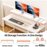 Escritorio de Ordenador con Soporte para Monitor Almacenamiento Reversible y Ganchos Para Juegos - details 13