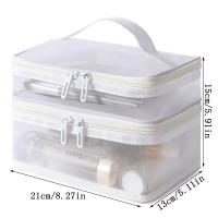 Bolso De Viaje Organizador De Maquillaje 2 Capas Transparente Plegable Con Malla Y Cierre De Cremallera Gran Capacidad Para Kit De Limpieza 2024 - details 9