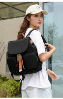 Mochila escolar de moda para mujer, mochila informal de viaje de gran capacidad, mochila simple para niña, color negro - details 2