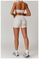 Sujetador de Yoga suave con espalda de belleza para mujer, entrenamiento de gimnasio, deportes de secado rápido, Top elástico con doble hombro y cuello, ropa interior para correr y Fitness al aire libre - details 7