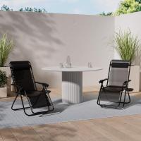 Jardín Multiposicionable Plegable, Gravedad Cero Reclinable, con Soporte para Bebidas y Reposacabezas Axtraíble, Carga máxima 120kg, Negro - details 2