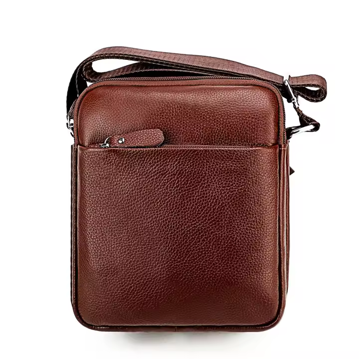 Bolso bandolera suave de piel de becerro auténtica para hombre informal - 1