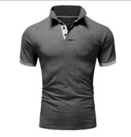 Polo de manga corta ajustado para hombre, camisa de cuello suave y sólido, trabajo, Golf, senderismo, informal, azul marino/blanco - details 15