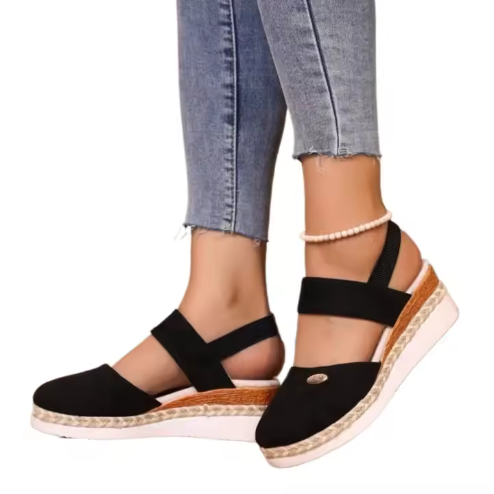 Sandalias planas de lino para mujer, zapatos informales cómodos hechos a mano para mujer, verano - 1