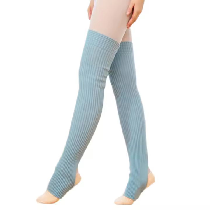 Calentadores De Piernas De Moda Calcetines Largos Sin Pies Acolchados Para Invierno Danza Yoga Baile Medias Transpirables - 1