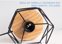 Lámpara de mesa de madera Retro, Base de soporte de lámpara de escritorio Vintage con enchufe europeo, E27, 110V, 220V, decoración de interior - details 2