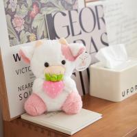 Juguetes de peluche de vaca de fresa, muñeco de Animal de peluche de vaca de fresa, adecuado para niños, regalos de cumpleaños y fanáticos para coleccionar, nuevo - details 3