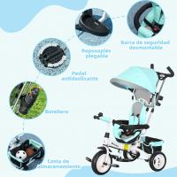 Triciclo para Bebés 6 en 1 Evolutivo con Toldo Plegable, Mango de Empuje, Cinturón de Seguridad, Cesto de Carga 25kg Deportes y Aire Libre - details 22
