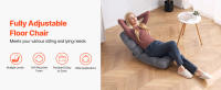Silla de piso SucceBuy: sofá plegable de espuma reciclada con 14 posiciones ajustables. Silla de suelo con respaldo, gris - details 0