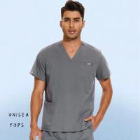 Uniforme para enfermería de Hospital, Tops para cirugía, camisas de manga corta para mujer, ropa de trabajo para clínica Dental, blusa de enfermera, ropa de médico negra - details 16