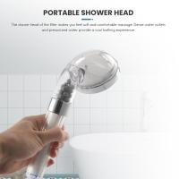 Juego de cabezales de ducha de mano de iones negativos para baño, cabezal de ahorro de agua con 3 filtros, cabezal de ducha portátil de alta presión, 1 Juego - details 1