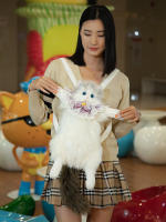 Muñeca muñeca de tela de felpa juguete cumpleañera explosión de la misma mochila de gato ragdoll simulada bolsa de gato gordito - details 20