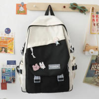 Bolsa de Libros de Nylon Impermeable para Adolescentes, Mochila Universitaria de Gran Capacidad, Mochila Escolar de Moda para Es - details 3