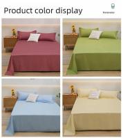 Sábana de algodón de aloe puro de color de una sola pieza para cama doble - details 12