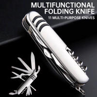 Cuchillo De Mano Multiusos 11 En 1 Con Destornillador Abrazadera De Acero Inoxidable Abrebotellas Sierra Tijeras Herramienta De Emergencia Al Aire Libre - details 0
