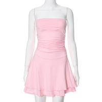 M23DS735 Vestido superior de color sólido plisado de cintura alta ajustado nuevo a la moda para mujer - details 42