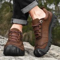 Zapatos De Senderismo Para Acampar Al Aire Libre, Zapatillas Deportivas De Cuero Genuino Para Hombre, Zapatos Informales De Viaje Para Hombre, Calzado Para Caminar Y Escalar - details 13
